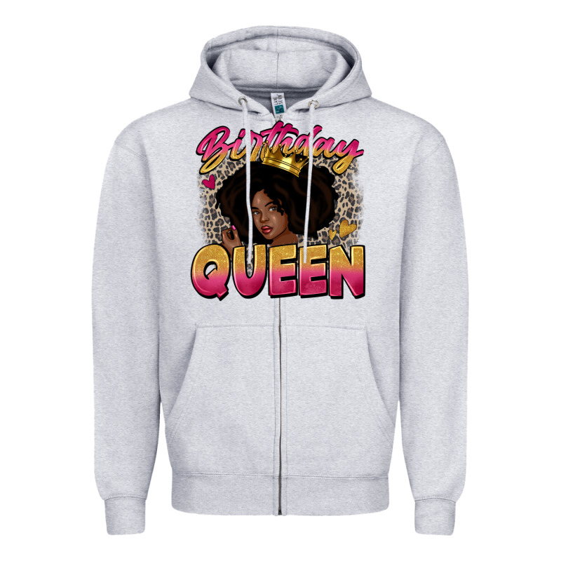 Birthday Queen Zipper Hoodie by Zillion Design Studio | Teevron