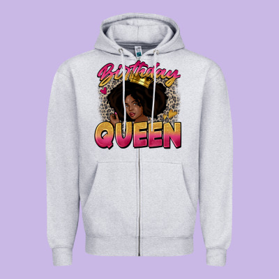 Birthday Queen Zipper Hoodie Designed By Zillion Design Studio