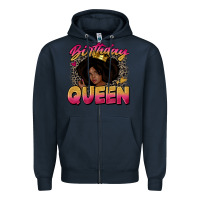 Navy birthday queen Zipper Hoodie - Zillion Design Studio