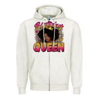 Oatmeal Heather birthday queen Zipper Hoodie - Zillion Design Studio