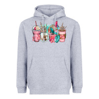 Heather Grey rock hand coffee cups Heavyweight Hoodie - Zillion Design Studio