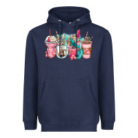 Navy rock hand coffee cups Heavyweight Hoodie - Zillion Design Studio