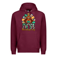 Burgundy my first thanksgiving turkey Premium Hoodie - Jasminsmagicworld