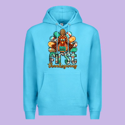 My First Thanksgiving Turkey Premium Hoodie Designed By Jasminsmagicworld