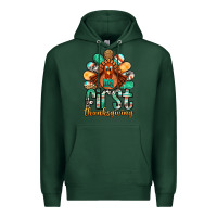Sports Green my first thanksgiving turkey Premium Hoodie - Jasminsmagicworld