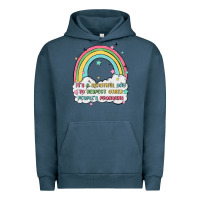 Pigment Midnight Navy beautiful day to respect pronouns Urban Hoodie - MaliasSmallBusiness