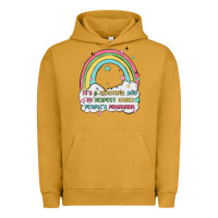Pigment Peanut Butter beautiful day to respect pronouns Urban Hoodie - MaliasSmallBusiness