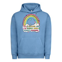 Pigment Pebble Blue beautiful day to respect pronouns Urban Hoodie - MaliasSmallBusiness