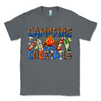 Charcoal Heather campfire and cocktails Classic Tee - texasbilliewilder