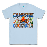 Dusty Blue campfire and cocktails Classic Tee - texasbilliewilder