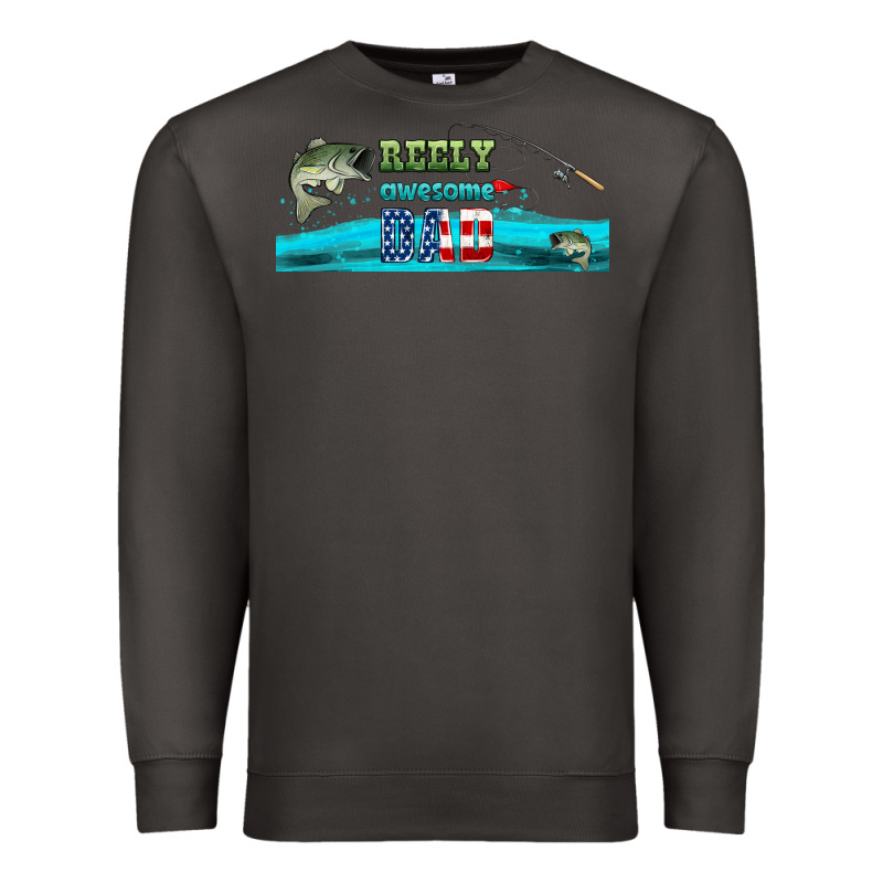 Reely Awesome Dad  Libbey Glass Premium Sweatshirt by HRA Design Shop | Teevron