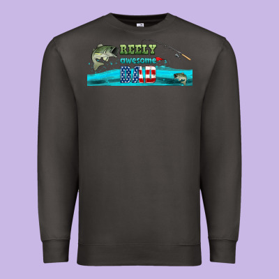 Reely Awesome Dad  Libbey Glass Premium Sweatshirt Designed By Hra Design Shop
