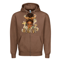 Chestnut believe praying afro messy bun Zipper Hoodie - texasbilliewilder