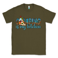Army Green camping is my kitchen with wine Classic Tee - texasbilliewilder