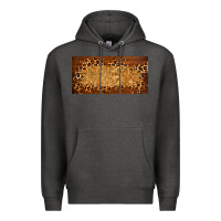 Charcoal Heather wooden leopard glitter  license plate template Premium Hoodie - BarkalooDesign