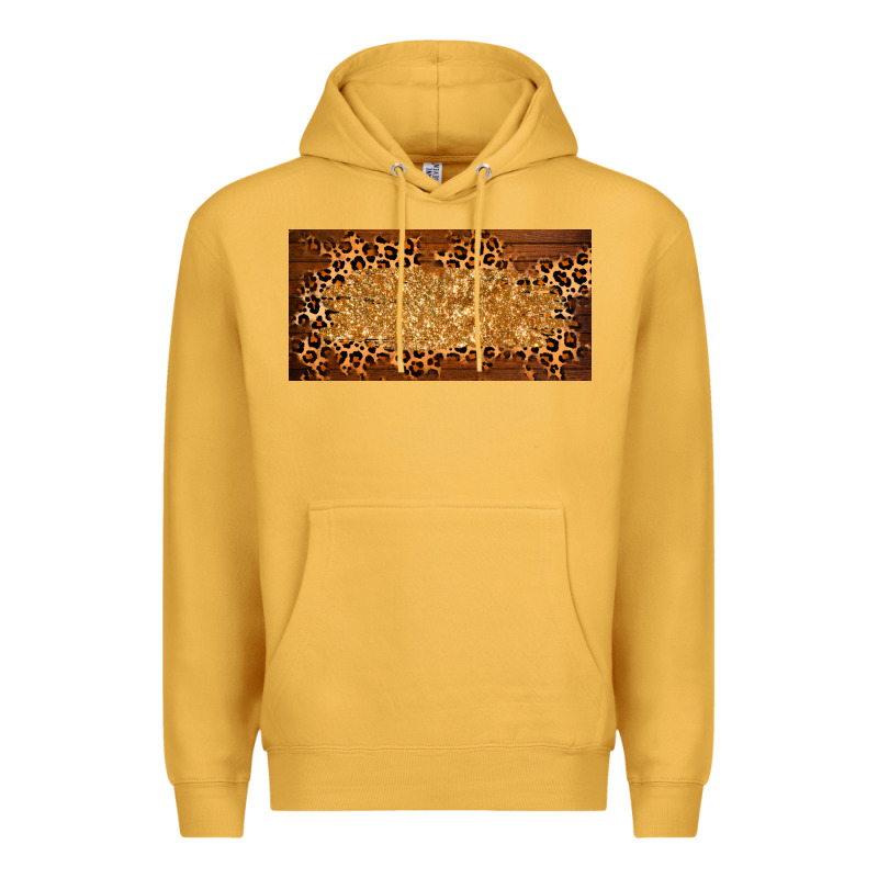 Wooden Leopard Glitter  License Plate Template Premium Hoodie by BarkalooDesign | Teevron