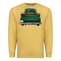 Antique Gold western green truck back view Premium Sweatshirt - FaDigitalArtStudio