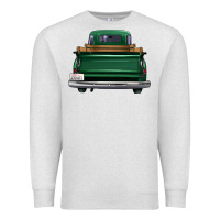 Oatmeal Heather western green truck back view Premium Sweatshirt - FaDigitalArtStudio
