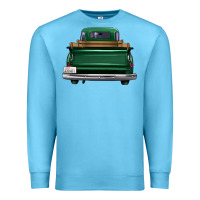 Ocean Blue western green truck back view Premium Sweatshirt - FaDigitalArtStudio