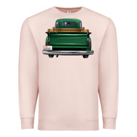 Pale Pink western green truck back view Premium Sweatshirt - FaDigitalArtStudio