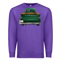 Purple western green truck back view Premium Sweatshirt - FaDigitalArtStudio