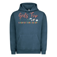 Pigment Midnight Navy girls trip cheaper than therapy Urban Hoodie - MaliasSmallBusiness