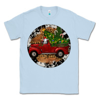 Dusty Blue Farm Truck Christmas Classic Tee - RanaPortraitStore