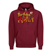 Burgundy birthday diva Zipper Hoodie - Zillion Design Studio
