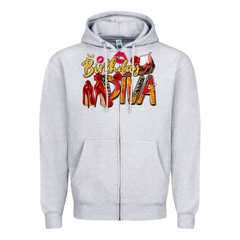 Birthday Diva Zipper Hoodie by Zillion Design Studio | Teevron