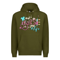 Army Green nurse life Premium Hoodie - BarkalooDesign