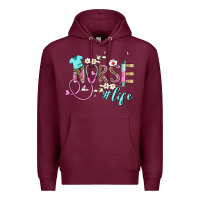 Burgundy nurse life Premium Hoodie - BarkalooDesign