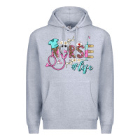 Heather Grey nurse life Premium Hoodie - BarkalooDesign