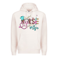 Pale Pink nurse life Premium Hoodie - BarkalooDesign