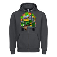 Smoke St Patrick's Day Truck With Pot Of Gold Horseshoe And Rainbow Zipper Hoodie - RanaPortraitStore