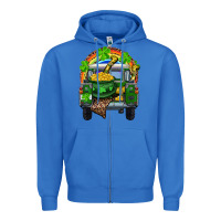 True Royal St Patrick's Day Truck With Pot Of Gold Horseshoe And Rainbow Zipper Hoodie - RanaPortraitStore