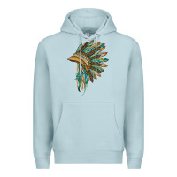 Blue Mist indian leopard headdress blue Premium Hoodie - BarkalooDesign