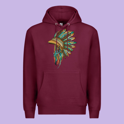 Indian Leopard Headdress Blue Premium Hoodie Designed By Barkaloodesign