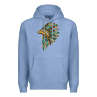 Colony Blue indian leopard headdress blue Premium Hoodie - BarkalooDesign
