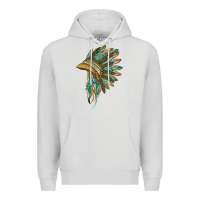 Dove Grey indian leopard headdress blue Premium Hoodie - BarkalooDesign