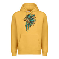 Mustard indian leopard headdress blue Premium Hoodie - BarkalooDesign