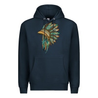 Navy indian leopard headdress blue Premium Hoodie - BarkalooDesign