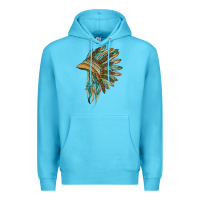 Ocean Blue indian leopard headdress blue Premium Hoodie - BarkalooDesign