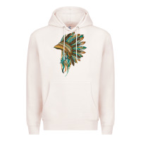 Pale Pink indian leopard headdress blue Premium Hoodie - BarkalooDesign