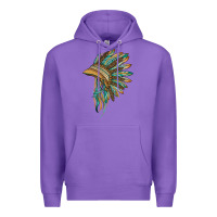 Purple indian leopard headdress blue Premium Hoodie - BarkalooDesign