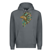 Rock indian leopard headdress blue Premium Hoodie - BarkalooDesign