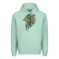 Seafoam indian leopard headdress blue Premium Hoodie - BarkalooDesign