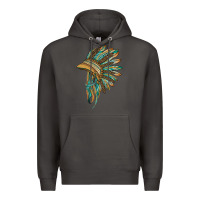 Smoke indian leopard headdress blue Premium Hoodie - BarkalooDesign