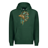 Sports Green indian leopard headdress blue Premium Hoodie - BarkalooDesign
