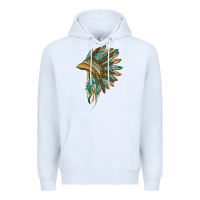 White indian leopard headdress blue Premium Hoodie - BarkalooDesign