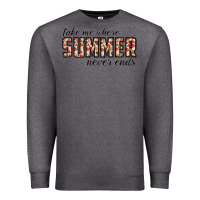 Charcoal Heather take me where summer never ends Premium Sweatshirt - CowhideDigitalArt